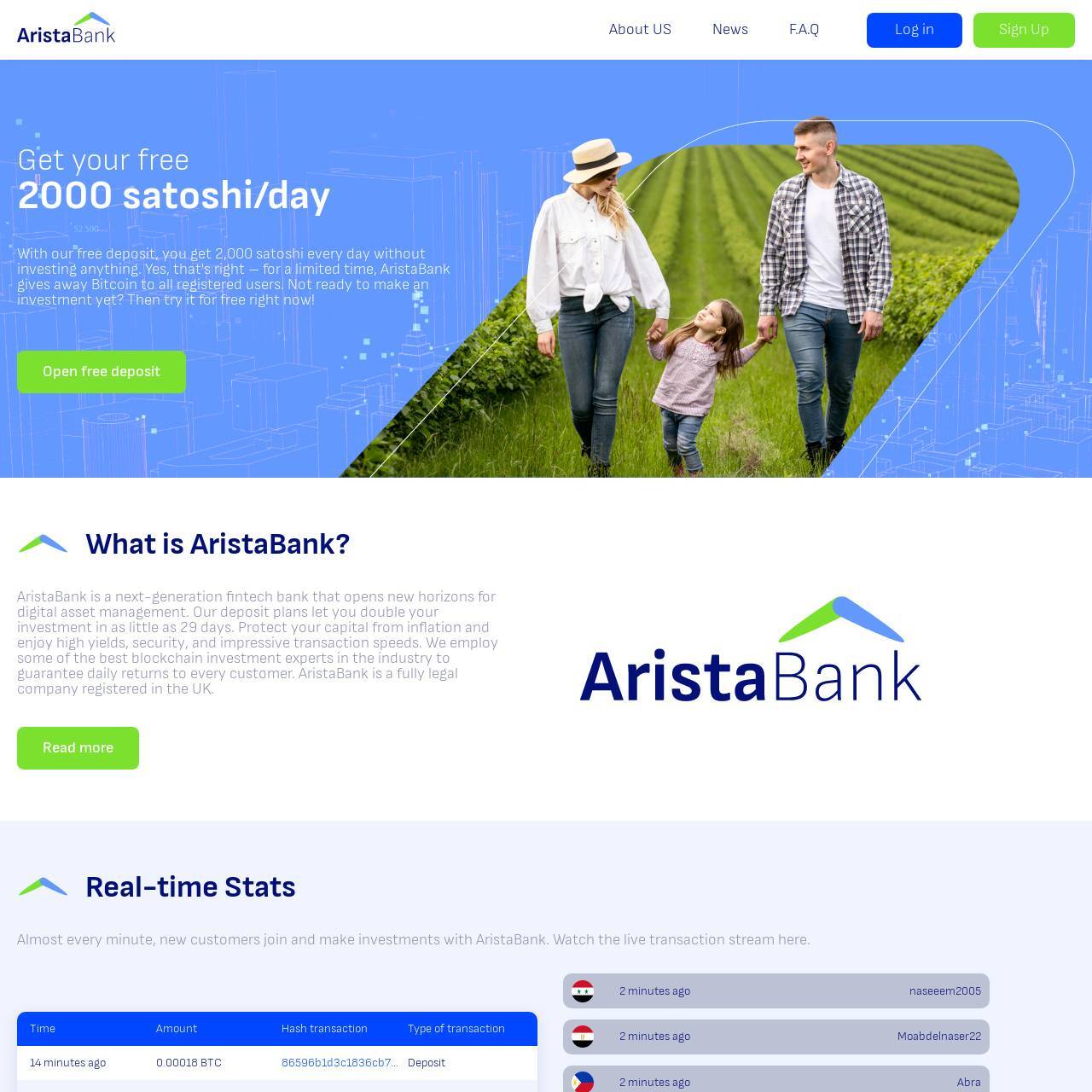 AristaBank screenshot
