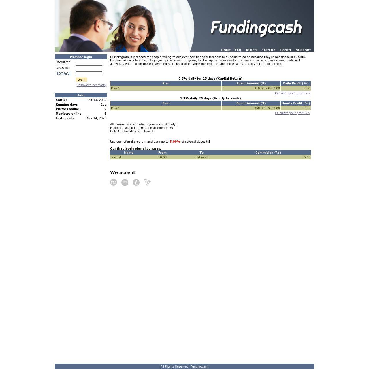 Funding Cash screenshot
